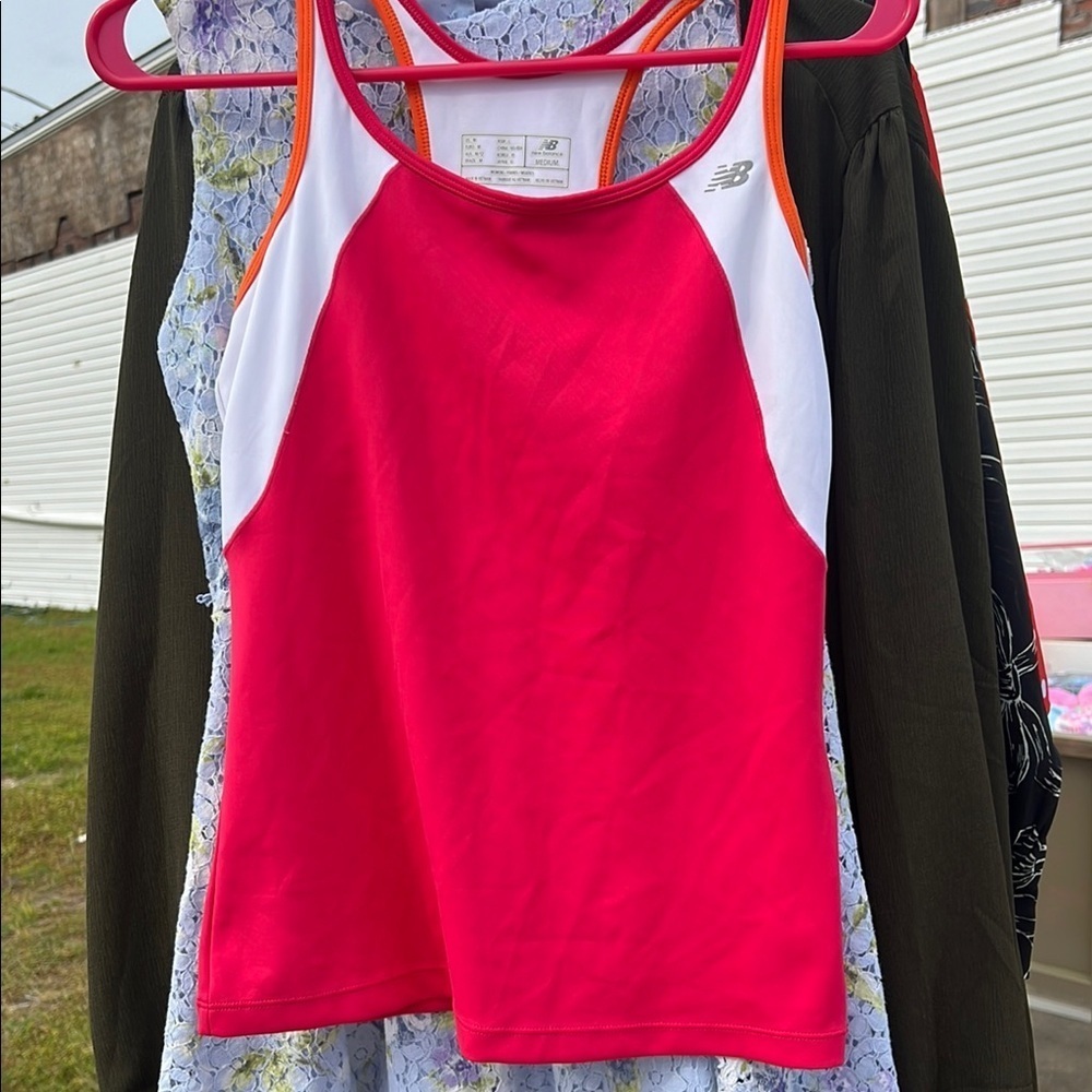 New Balance Pink and White Tank Top